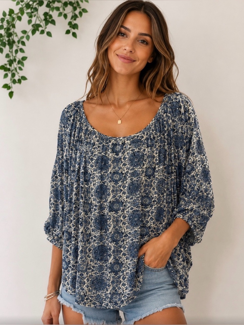 Lucky Brand Jon Robshaw Peasant Top